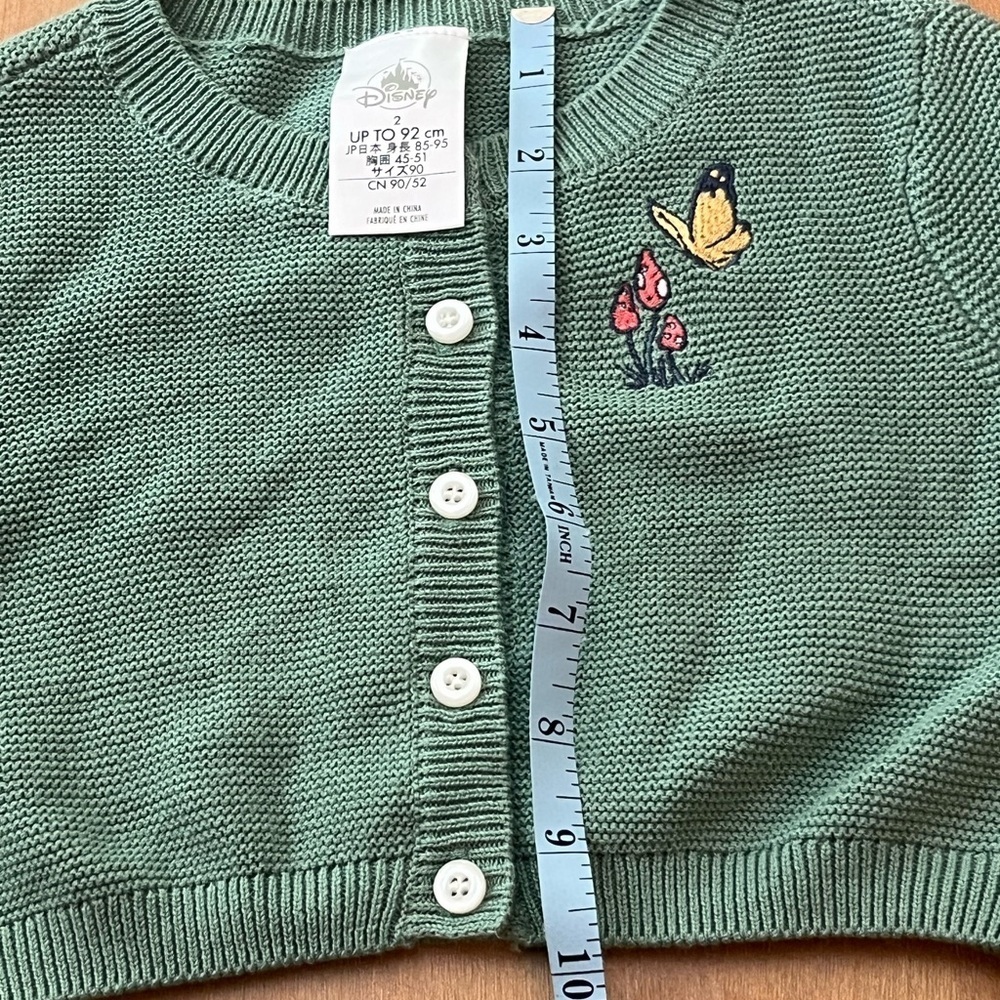 Disney animators collection Sage Green Knit Cardigan Child size 2 - Picture 7 of 7
